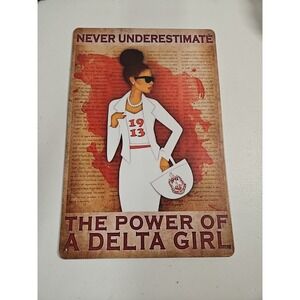 Never Underestimate A Delta Girl 8x12 Rustic Metal‎ Tin Sign Wall Decor